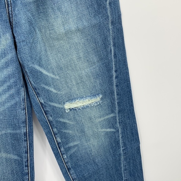 Sandrine Rose wide leg high rise pleated denim jeans distressed blue new 28 - Picture 4 of 7